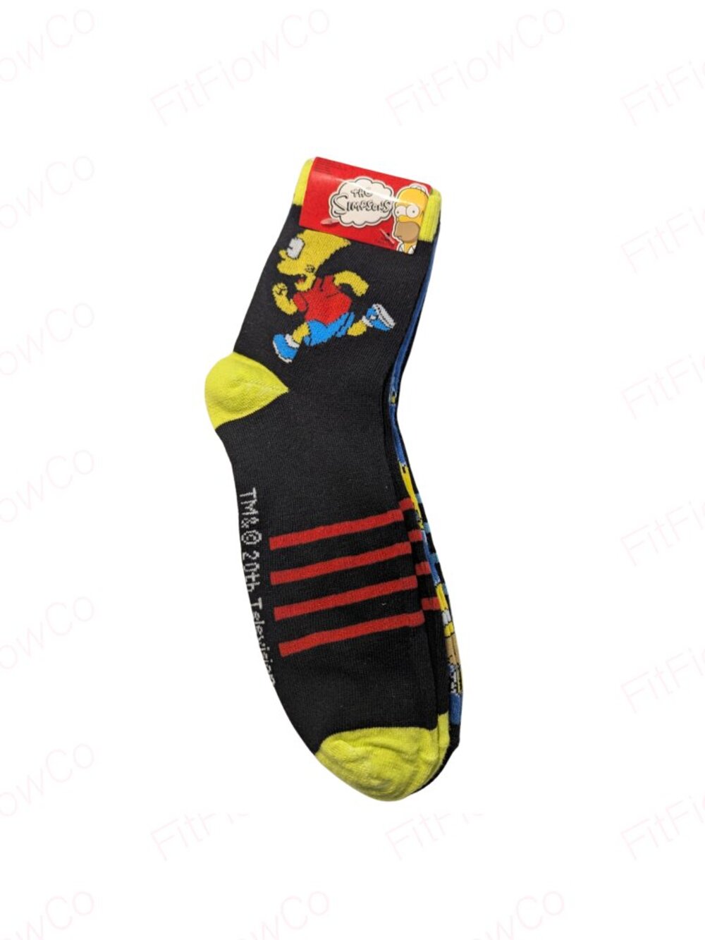NWT The Simpsons 3 Pair Crew Socks Men’s Shoe Size 6-12 2 Black 1 Blue
